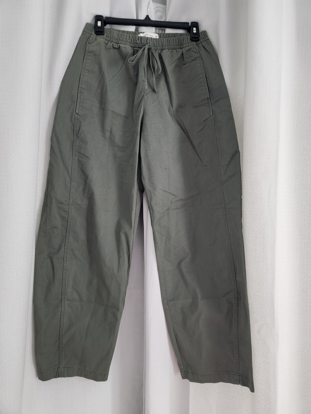 Abercrombie & Fitch Women's Wide Leg Barrel Drawstring Pants Olive Green, XS - Picture 2 of 6